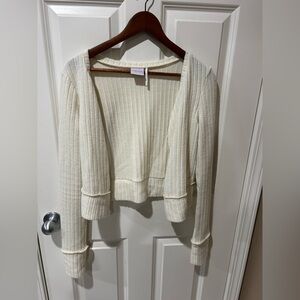Urban outfitters Cream Ribbed Knit Cardigan large